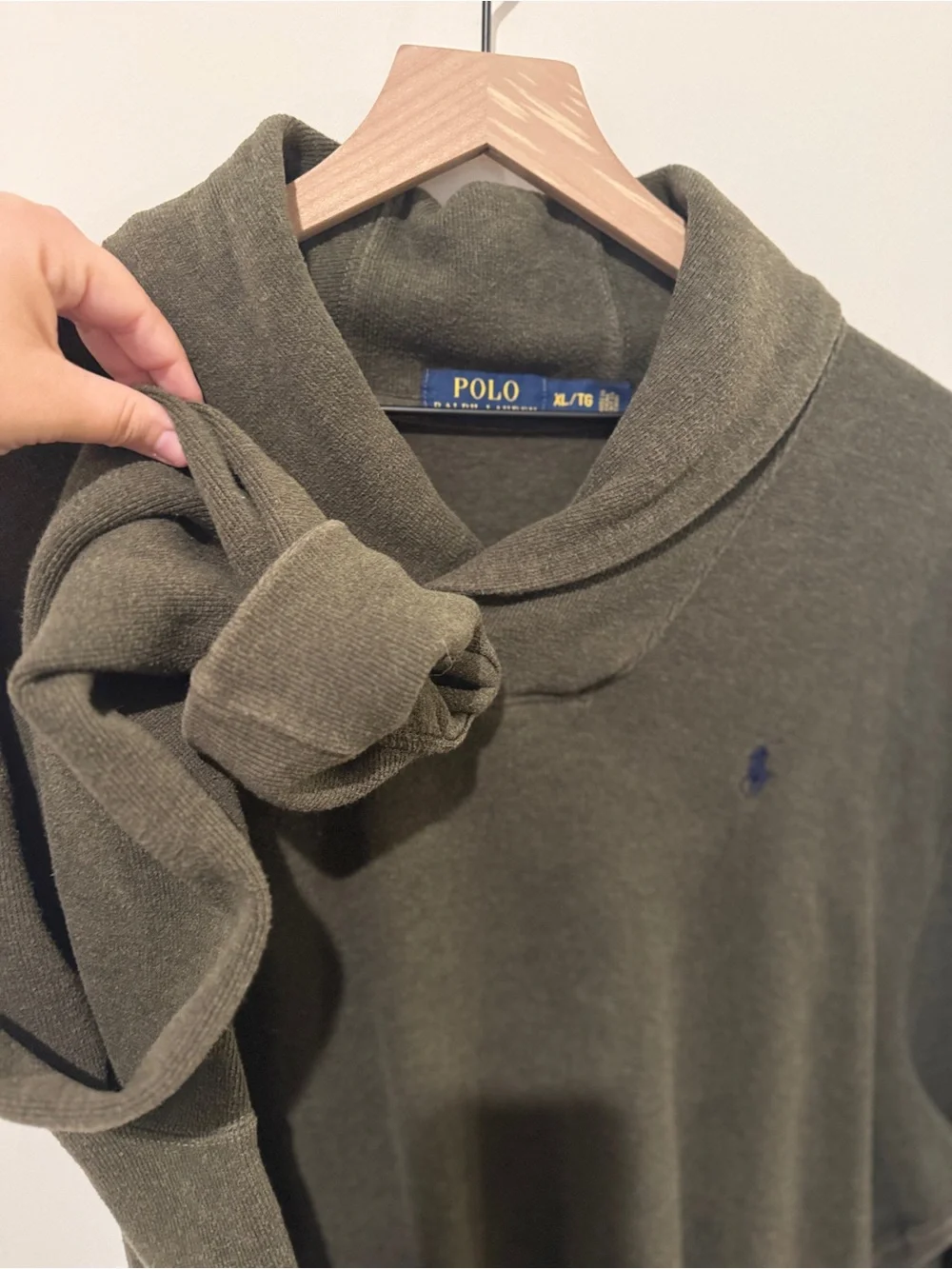 Polo Ralph Lauren Green Cotton Shawl Collar Mens Sweater - Picture 5 of 6